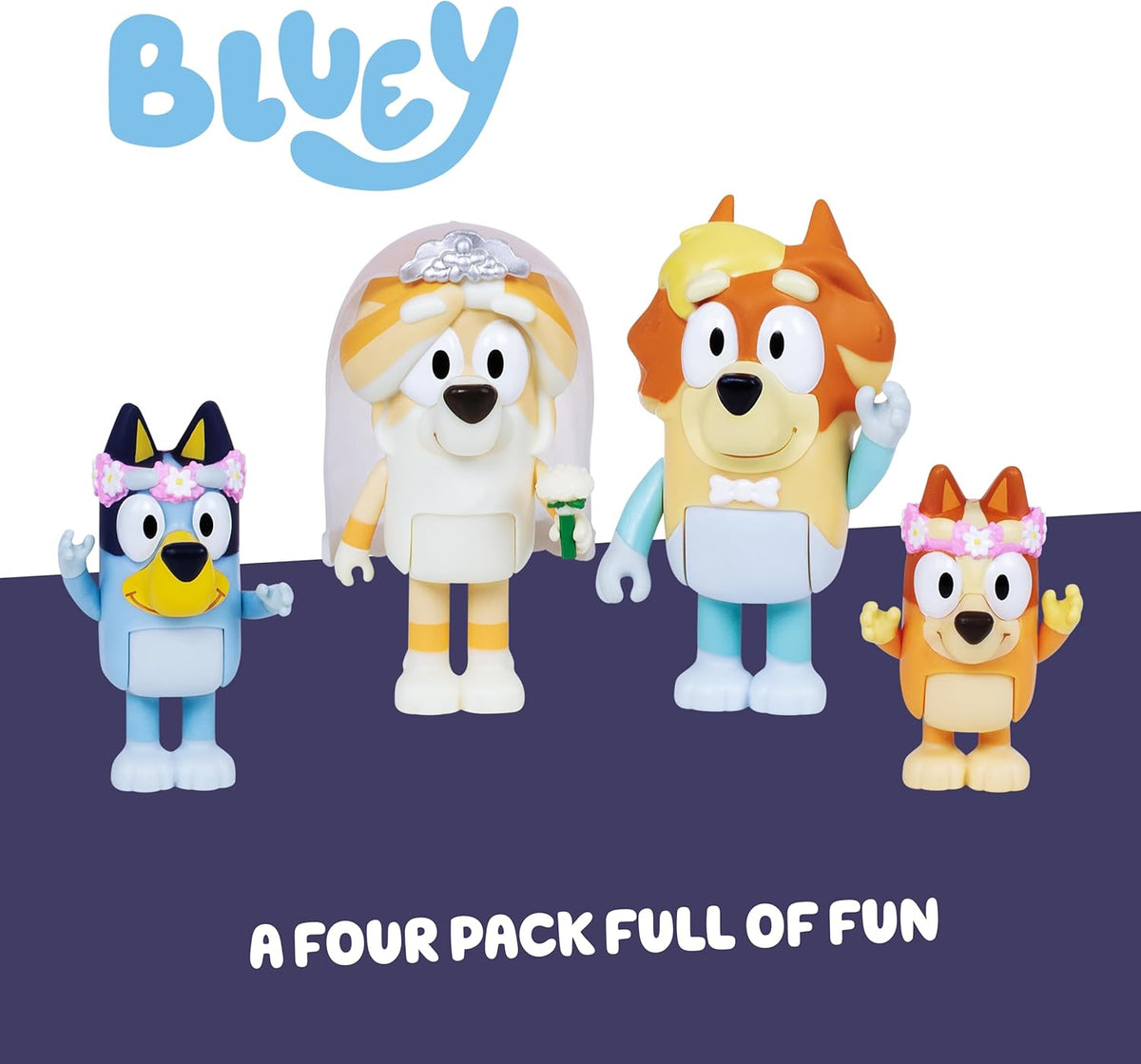 Bluey Wedding Figures Pack of 4 – Articulated Wedding Character Toys — image 2