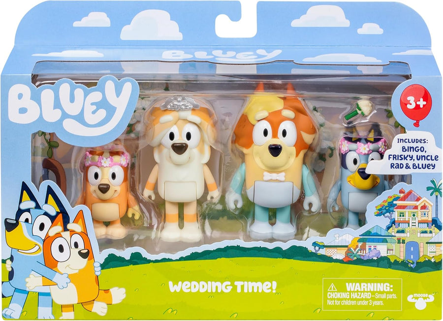 Bluey Wedding Figures Pack of 4 – Articulated Wedding Character Toys — image 1