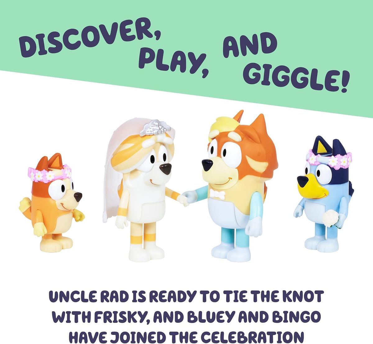 Bluey Wedding Figures Pack of 4 – Articulated Wedding Character Toys — image 3
