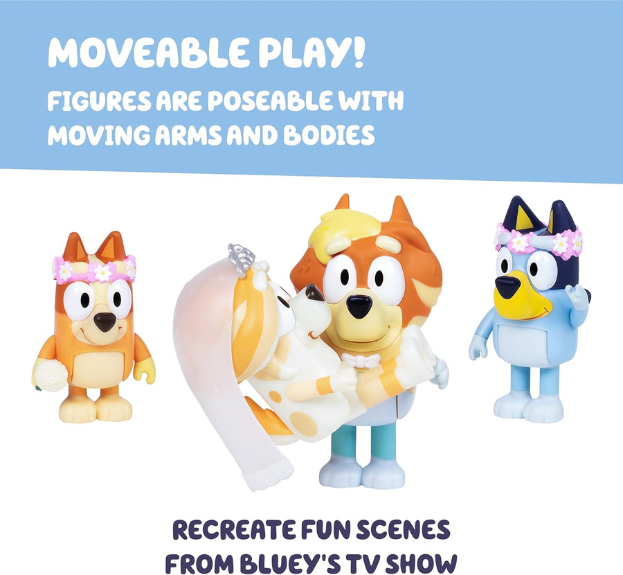 Bluey Wedding Figures Pack of 4 – Articulated Wedding Character Toys — image 4