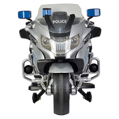 BMW 12V Ride - On Police Motorcycle – Silver - Colorland Toys