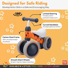 BOLDCUBE Baby Balance Bike Benny Tiger (Orange) - Colorland Toys