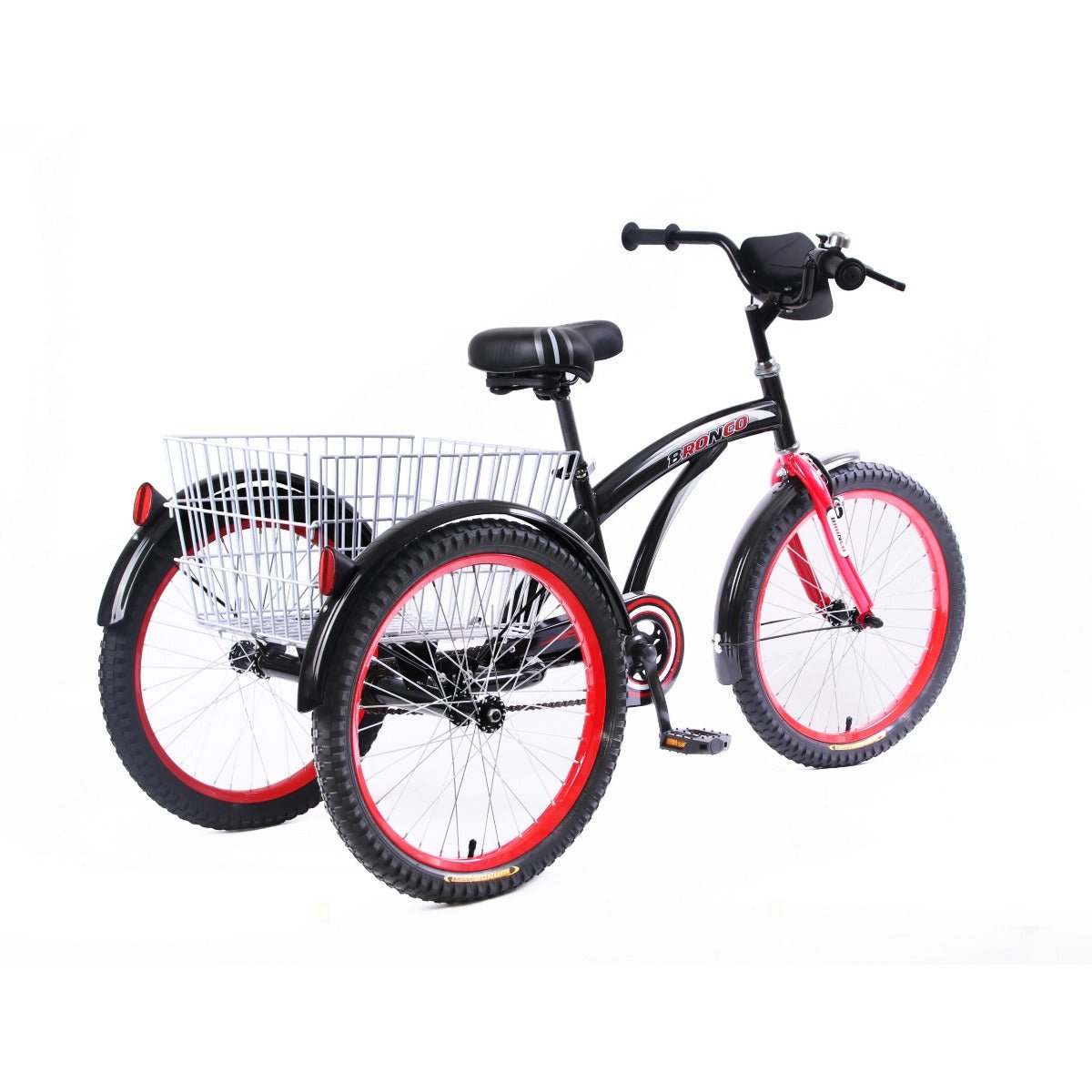 Bronco Classic Three Wheel Bicycle With Basket Black 20 Inch CL-2800 — image 3