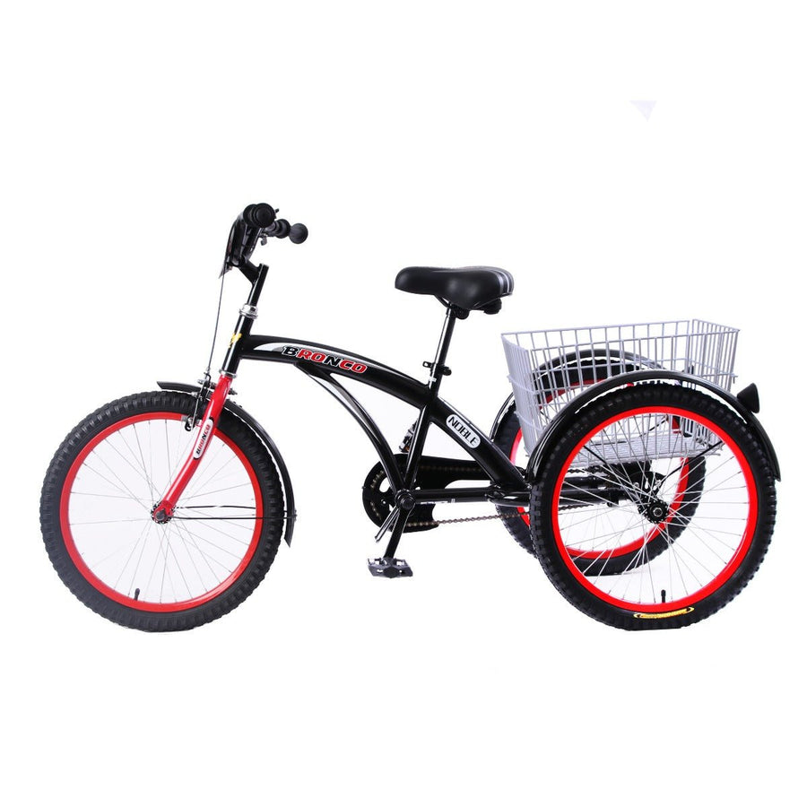 Bronco Classic Three Wheel Bicycle With Basket Black 20 Inch CL-2800 — image 2