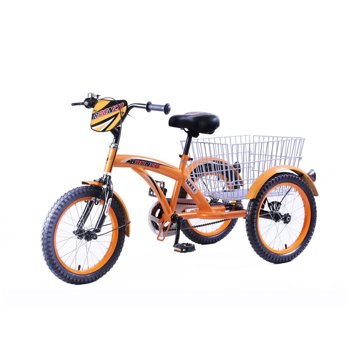 Bronco Classic Three Wheel Bicycle with Basket Orange 16 Inch CL - 2600 - Colorland Toys