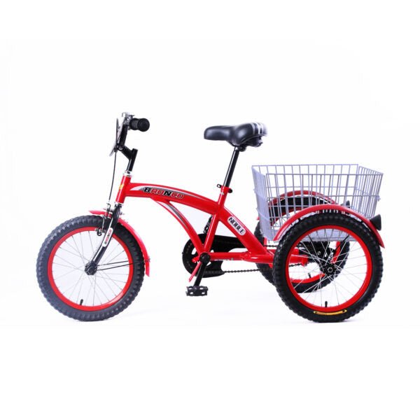 Bronco Classic Three Wheel bicycle with Basket Red 16 Inch CL-2600 — image 3