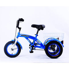 Bronco Three Wheel Bicycle with Basket 12 Inch Blue CL - 2200 - Colorland Toys