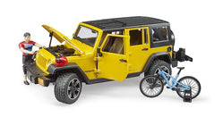 Bruder Jeep Wrangler Rubicon Unlimited with Mountain Bike and Cyclist 02543 - Colorland Toys