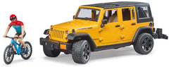 Bruder Jeep Wrangler Rubicon Unlimited with Mountain Bike and Cyclist 02543 - Colorland Toys