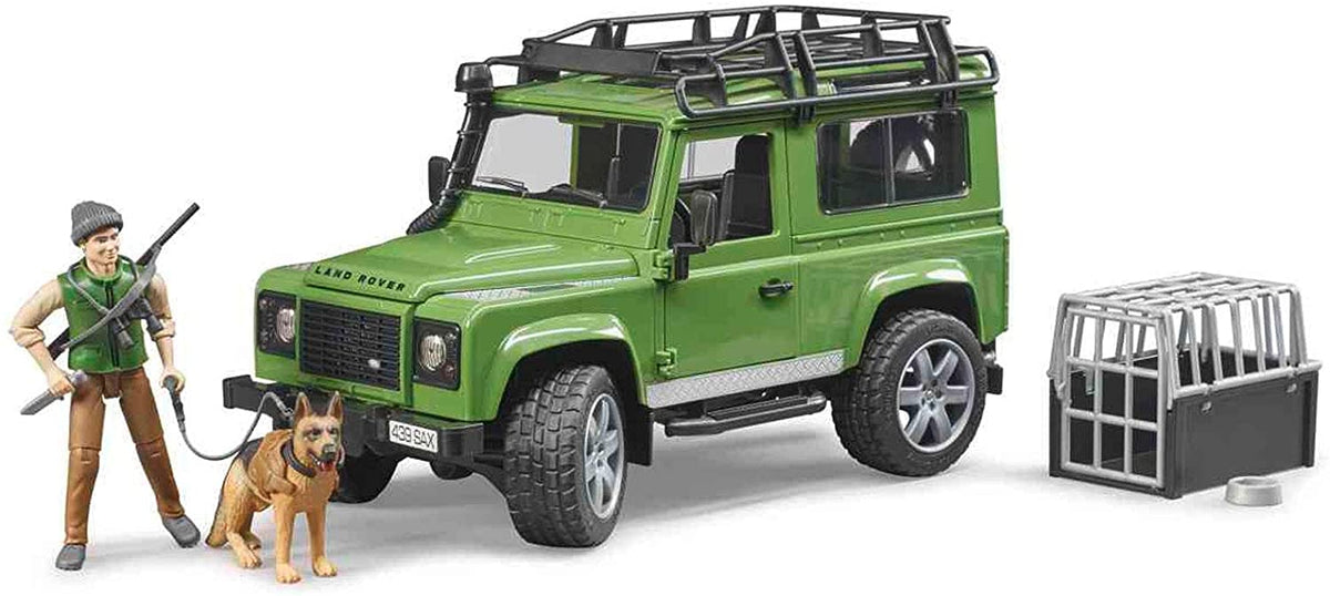 Bruder Land Rover Defender with Forester and Dog 02587 - Colorland Toys