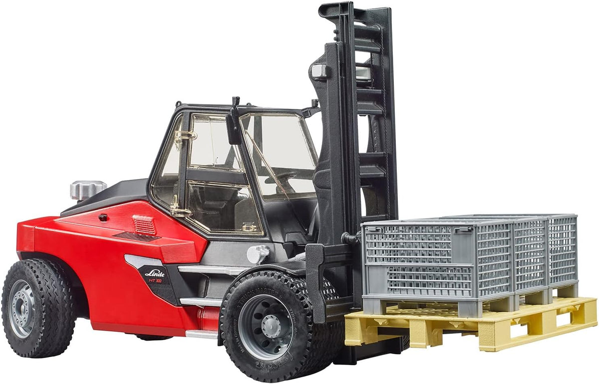 Bruder Linde Forklift HD30 with Tow-Coupling and 2 Pallets 02513 — image 1