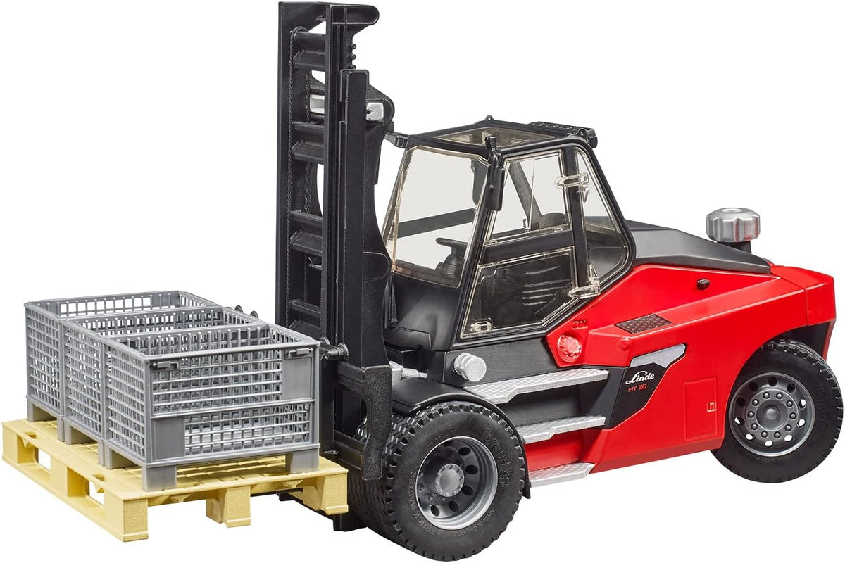 Bruder Linde Forklift HD30 with Tow-Coupling and 2 Pallets 02513 — image 3