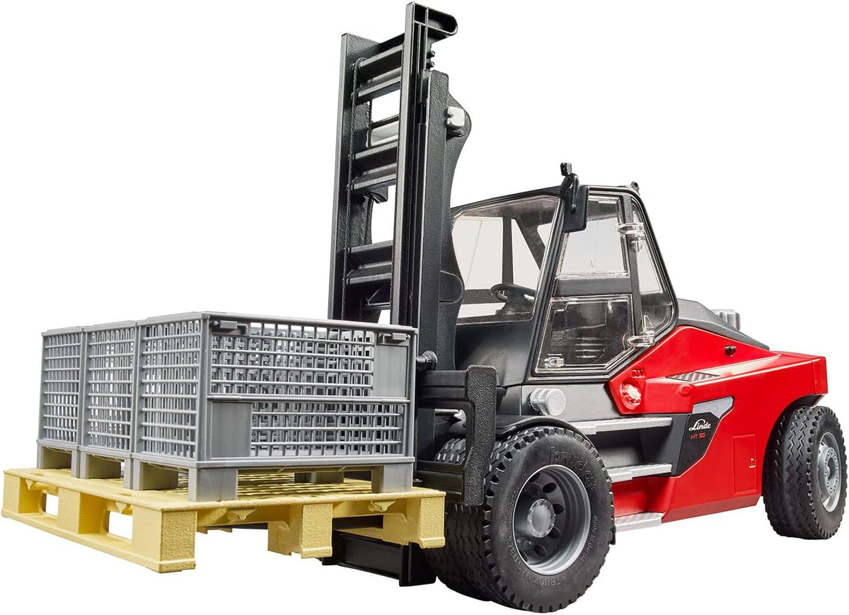 Bruder Linde Forklift HD30 with Tow-Coupling and 2 Pallets 02513 — image 5