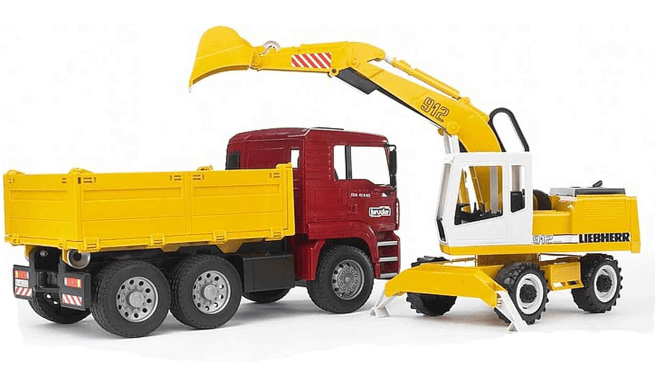 Bruder MAN Construction Truck & Liebherr Excavator 02751 - Colorland Toys