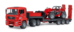 Bruder MAN TGA Truck with Low Loader Trailer and Manitou Telehandler 02774 - Colorland Toys