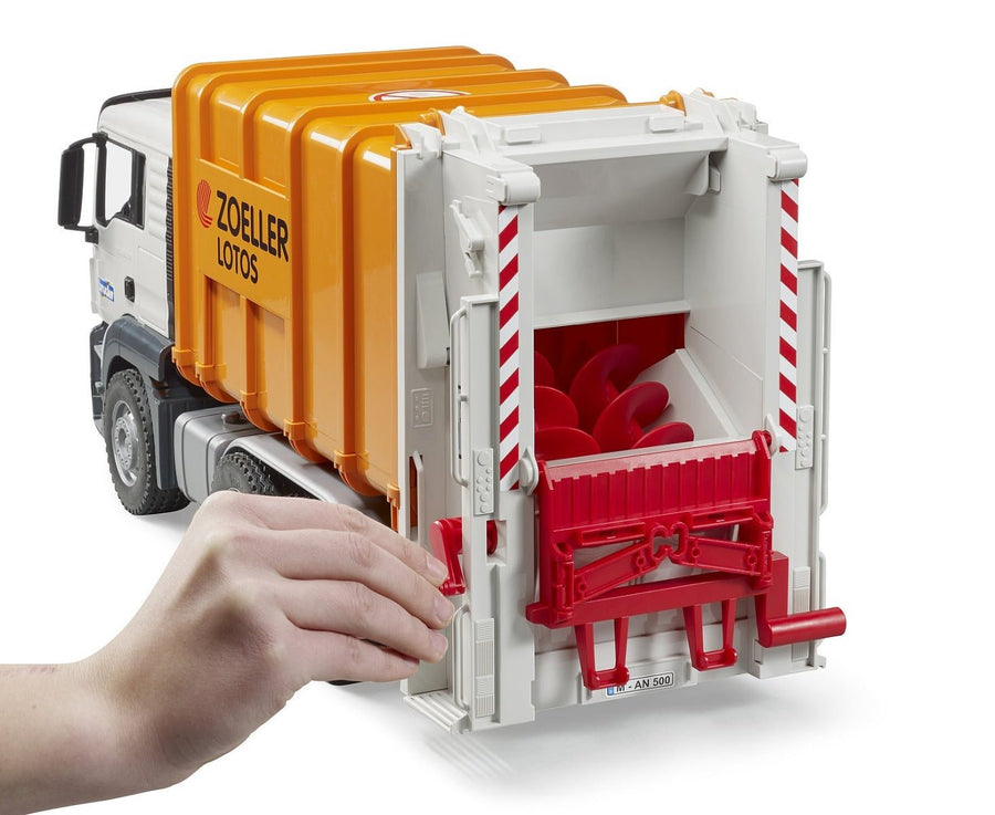 Bruder Man TGS Rear Loading Garbage Truck Orange 03762