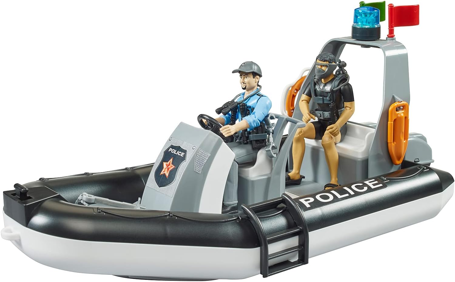 Bruder Police Boat with Rotating Beacon Light 62733 - Colorland Toys
