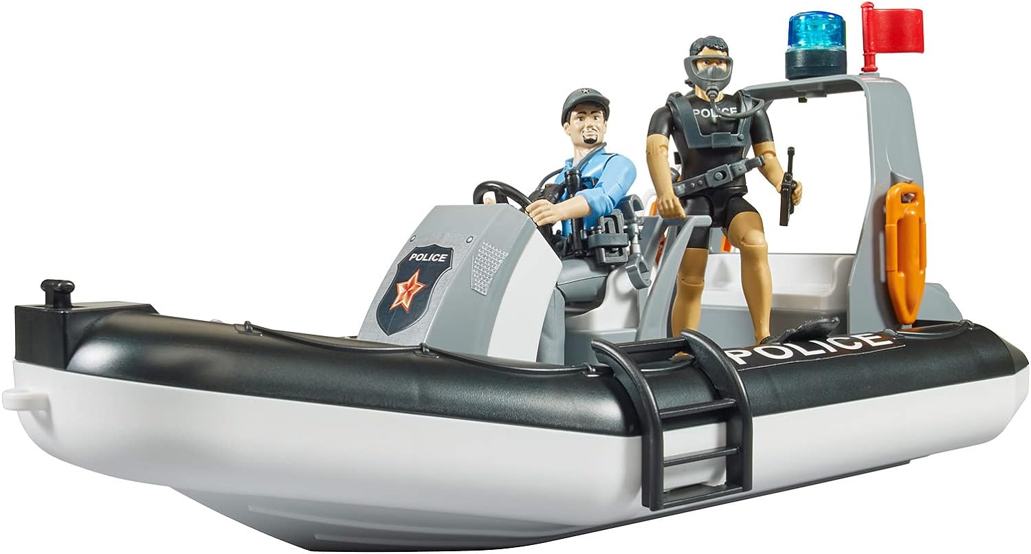 Bruder Police Boat with Rotating Beacon Light 62733 - Colorland Toys