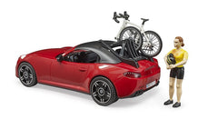 Bruder Roadster Car with Road Bike and Cyclist 03485 - Colorland Toys