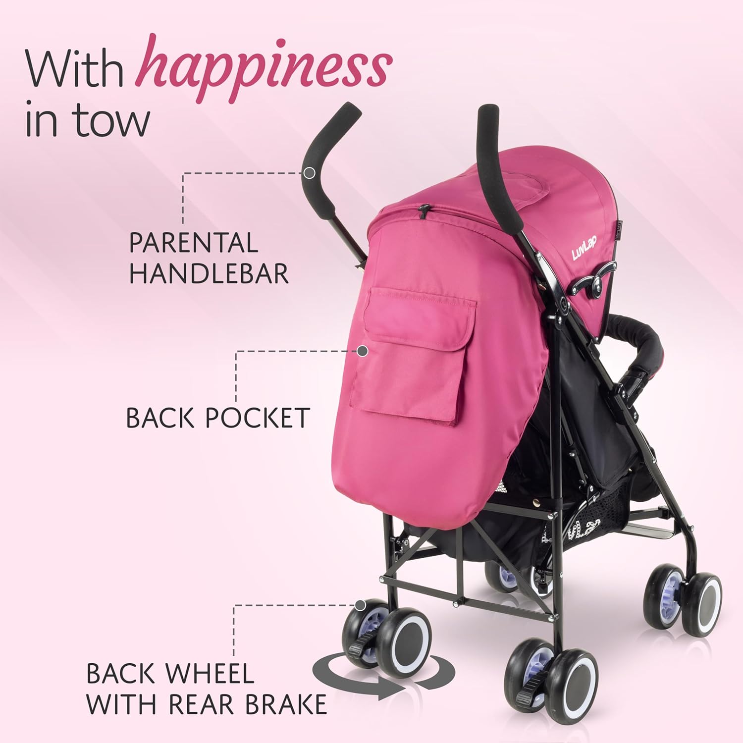 Buggy Baby Stroller Pink S5212 - Colorland Toys
