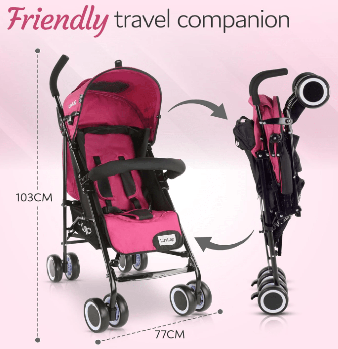 Buggy Baby Stroller Pink S5212 - Colorland Toys