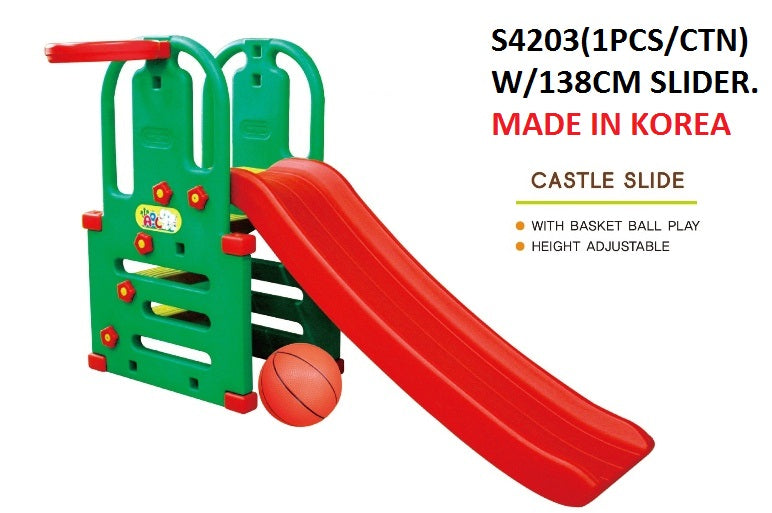 Castle Slide with Basket Ball Play - Colorland Toys