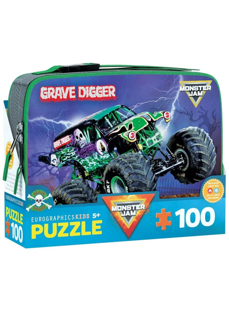 Eurographics Puzzle 100-Pcs In Lunch Bag - Monster Jam Grave Digger 9100-5938 - Colorland Toys