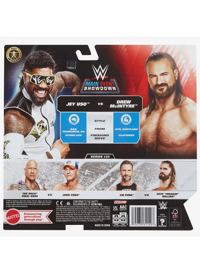 WWE Main Event Showdown Jey Uso VS Drew McIntyre 2-Pack JGD63