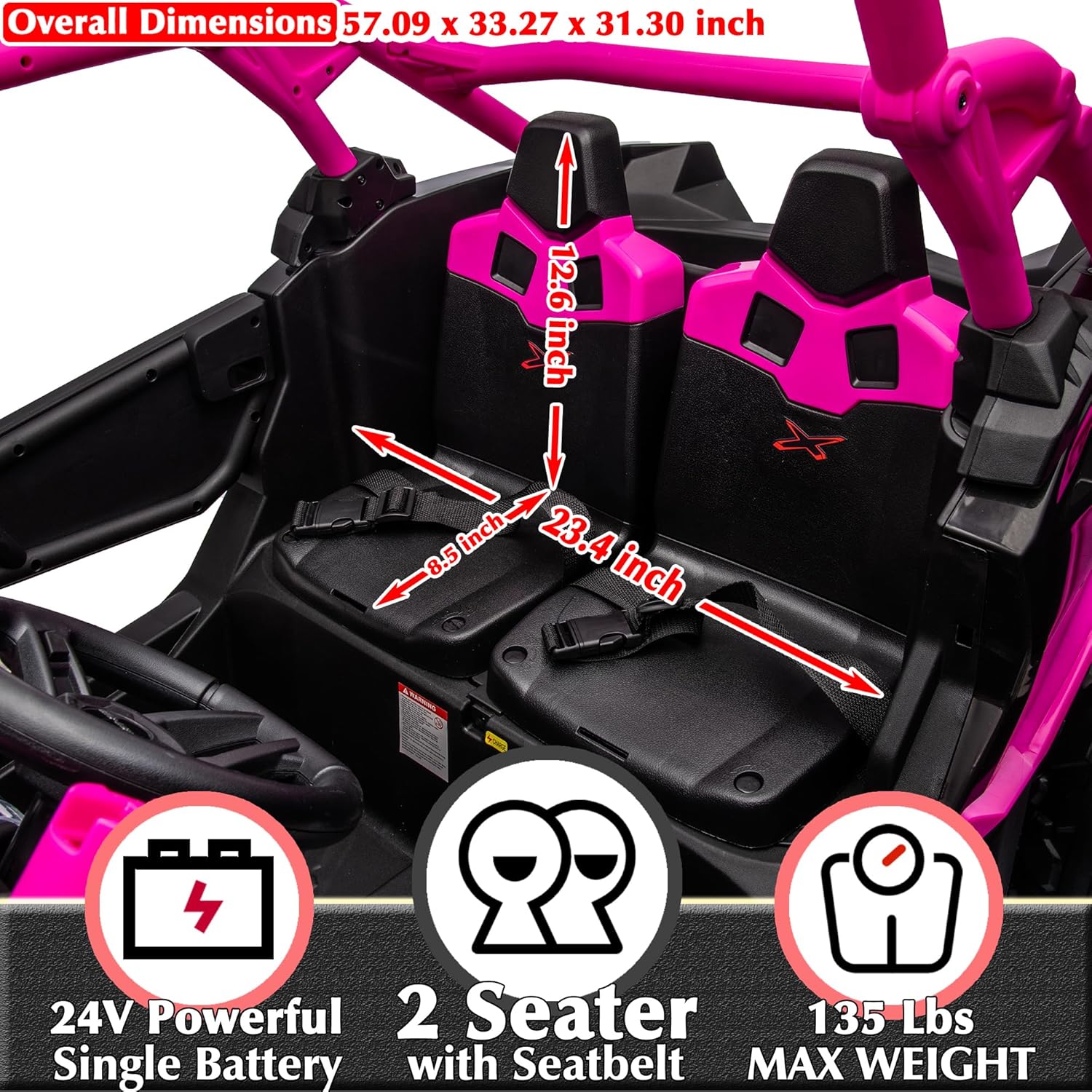 Can - Am Maverick Turbo RR Truck 24V 7AH/4M Pink DKCA001/LB - 1000EL - Colorland Toys