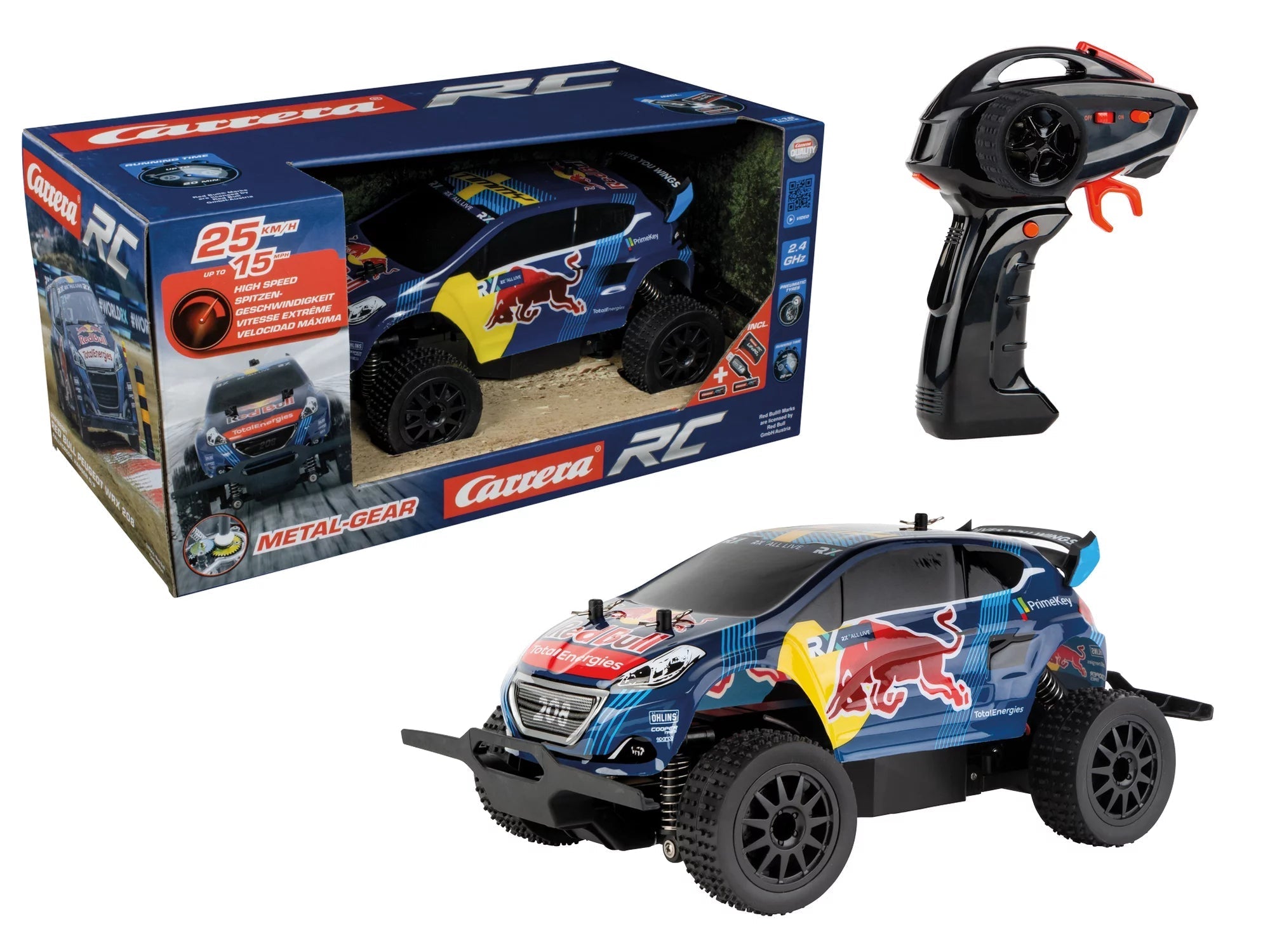 Carrera 2.4GHz Red Bull Peugeot WRX 208 Rallycross RC Car - Colorland Toys