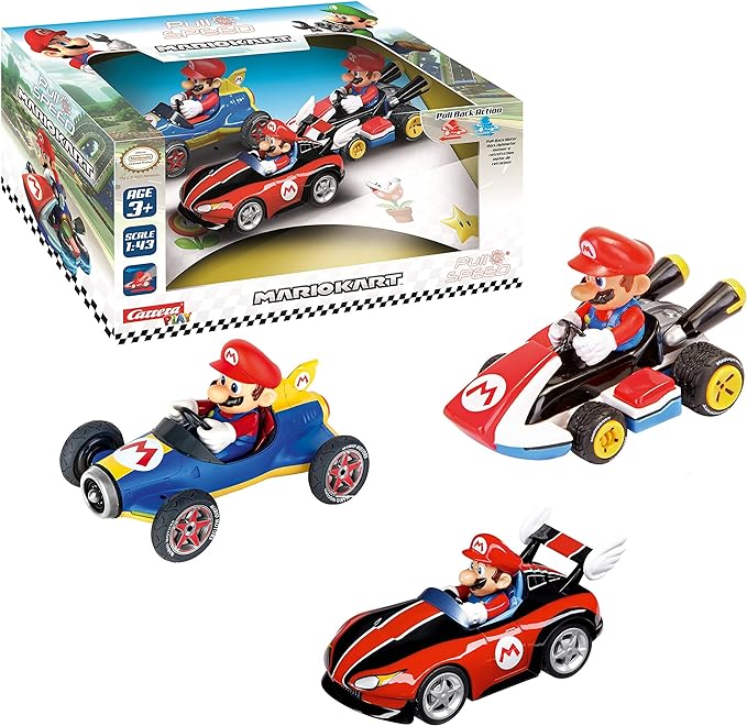 Carrera Nintendo Pull N Speed Mario Collection Kart Pack of 3 13016 - Colorland Toys