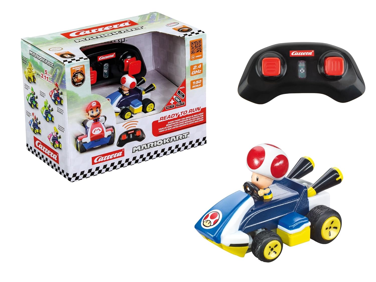 Carrera RC Mario Kart Mini Toad Blue — Ready-to-Run Remote Control Kart - Colorland Toys