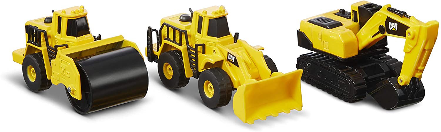 CAT Die Cast Metal Wheel Loader/Steam Roller/Excavator 4inch - Colorland Toys