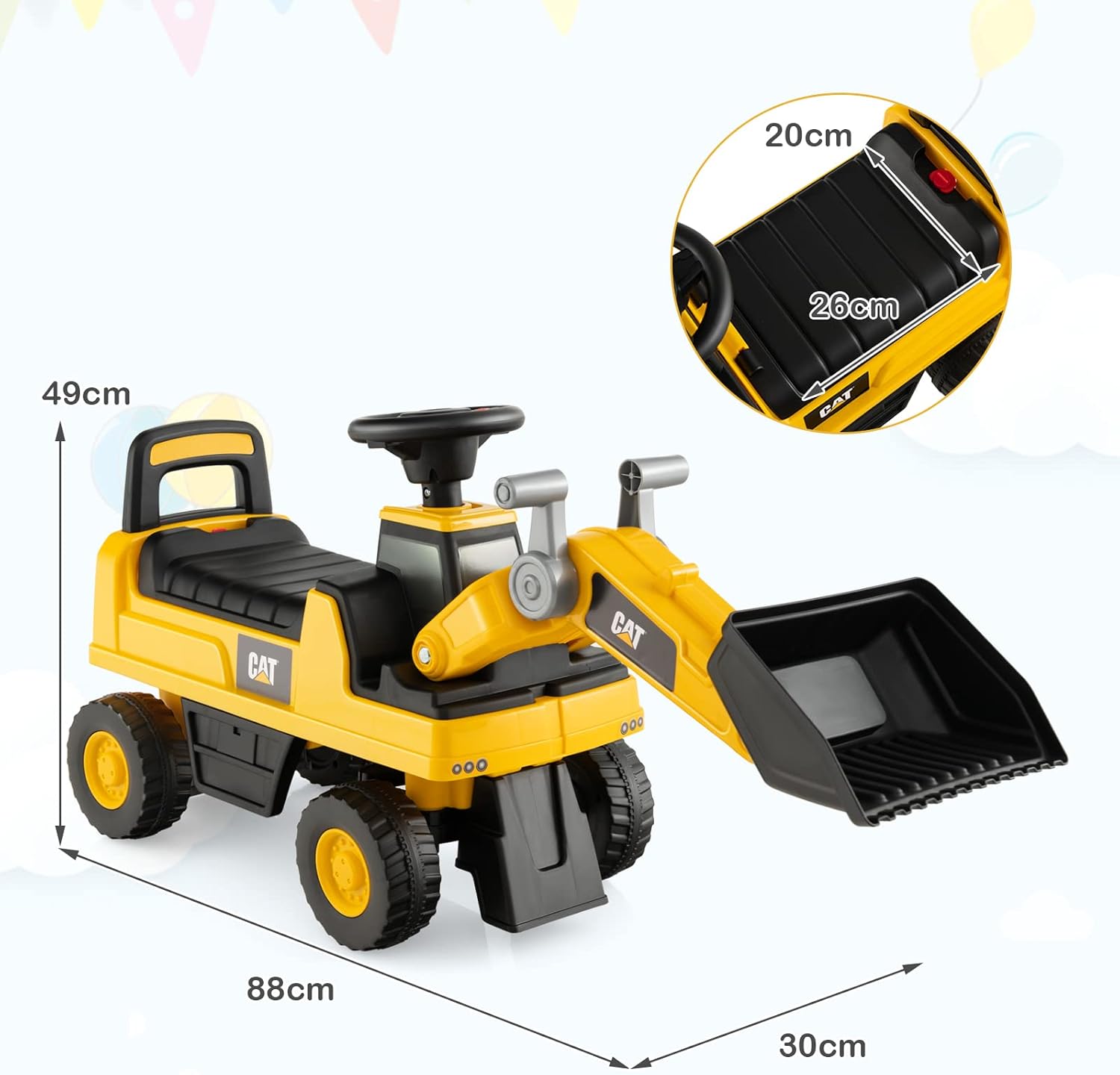 CAT Excavator Ride On Car HZ - 663 - Colorland Toys