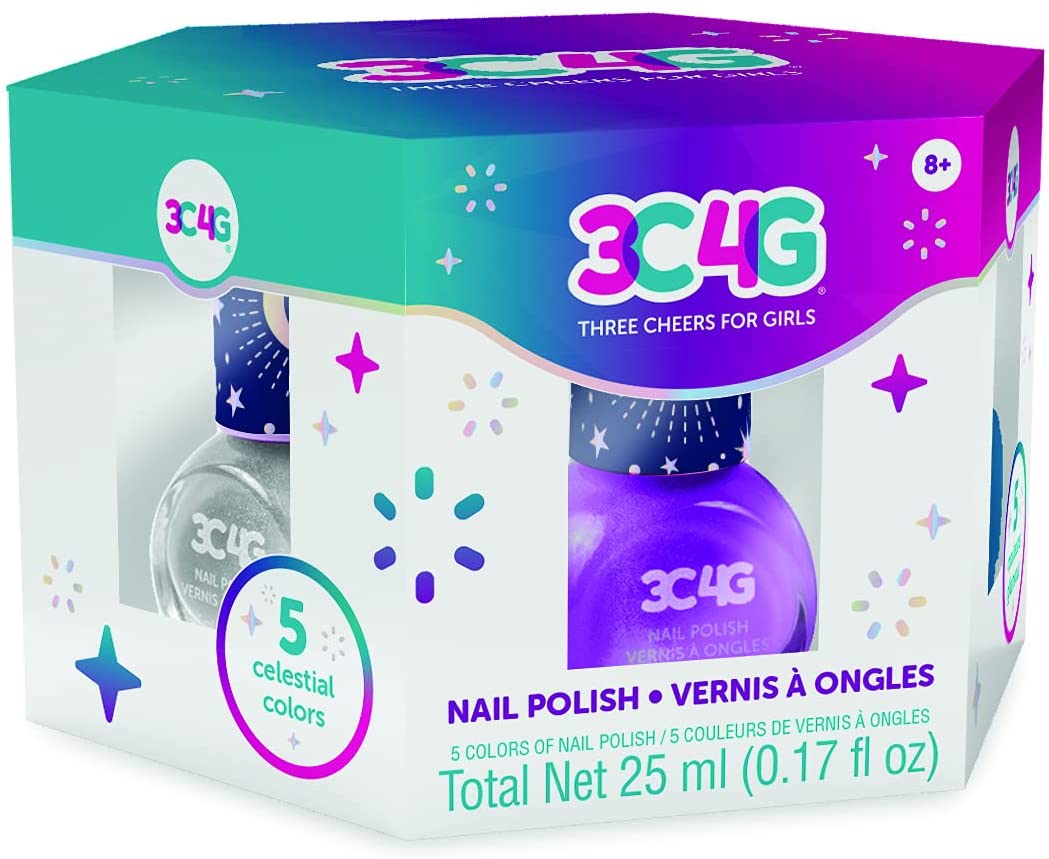 Celestial 5pk Nail Polish Hexagon - makeup 10039 - Colorland Toys