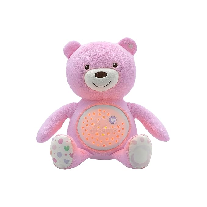 Chicco Plush Bear Pink w/ Light & Music CH07495 - 10 - Colorland Toys