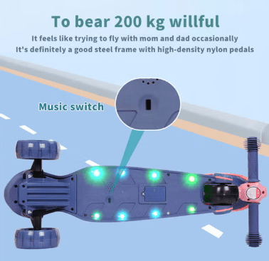 Child Scooter with Music Blue Y - ST3107 - Colorland Toys