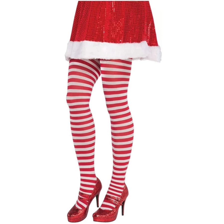 Christmas Candy Stripe Tights Plus Size 398950 — image 1