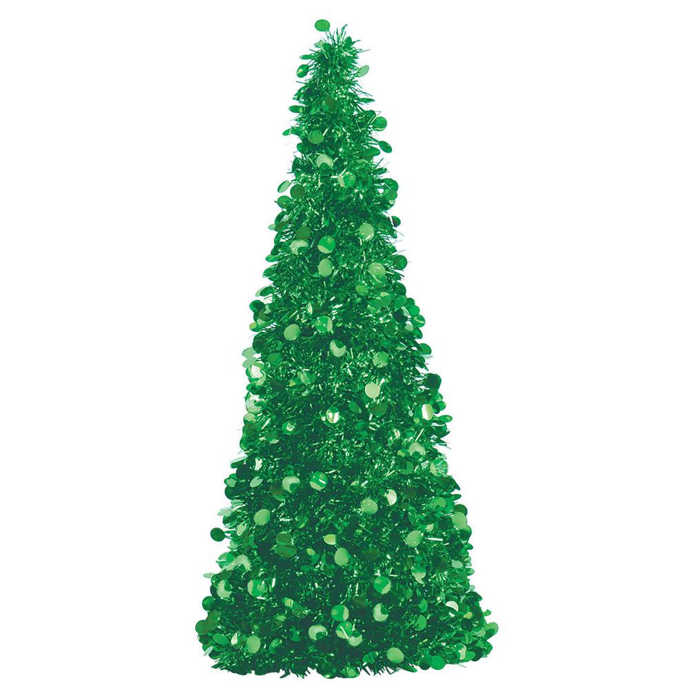 Christmas Green Tree Large Tinsel 240606 — image 1