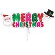 Christmas P35 Santa & Snowman Banner Supershape Balloon 3397001