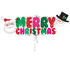 Christmas P35 Santa & Snowman Banner Supershape Balloon 3397001 - Colorland Toys