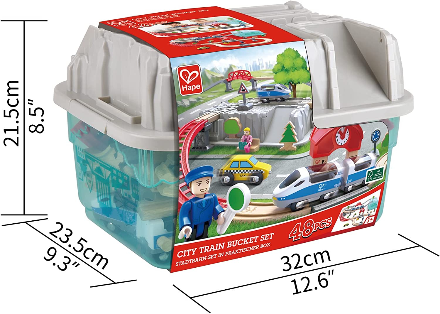 City Train Bucket Railway Set - 48 Pieces - Colorland Toys