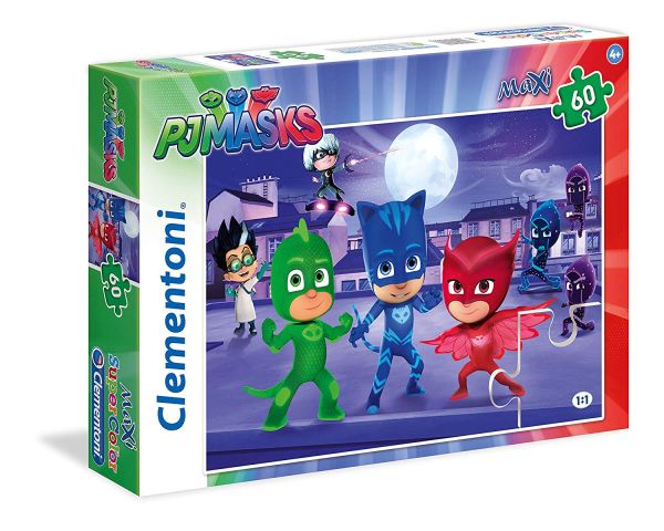 Clementoni Maxi Pj Masks 60-Pieces Puzzle, Multi-Colour — image 1