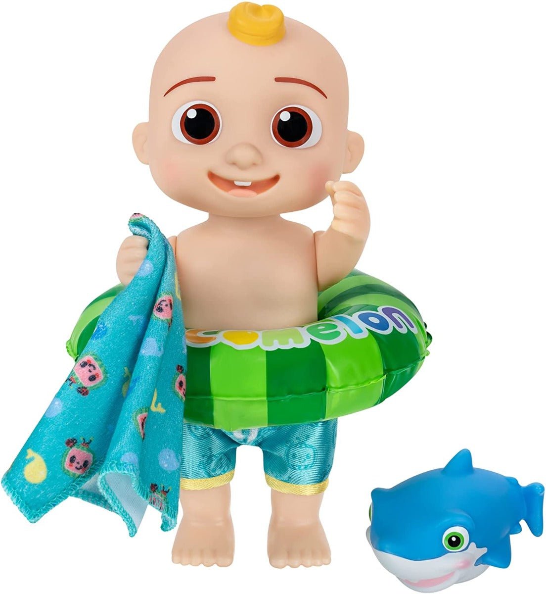 Cocomelon Splish Splash JJ Doll with Shark Bath Squirter