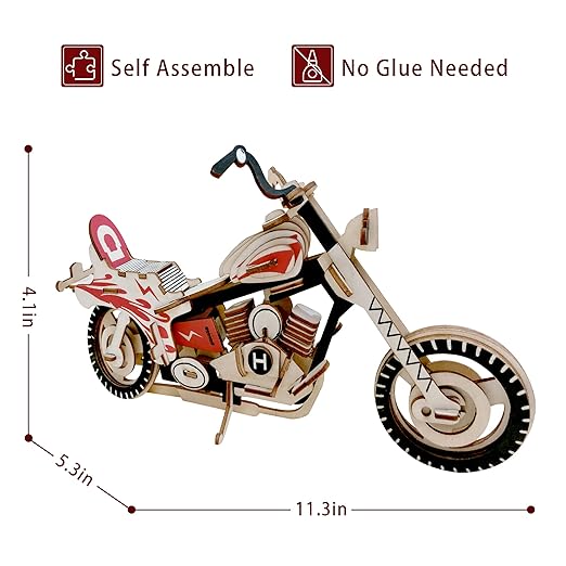 Cocoon 3D Wooden Puzzle Motorcycle HG-B003 — image 2