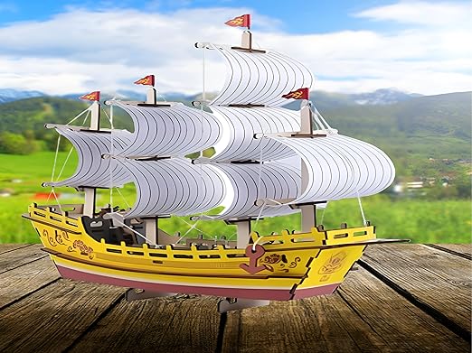 Cocoon 3D Wooden Puzzle Silk Merchant Ship HG-A045 — image 2