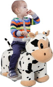 COSTWAY Cow Plush Ride-On Car for Children 3+ with Music