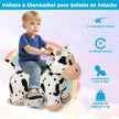 COSTWAY Cow Plush Ride-On Car for Children 3+ with Music