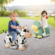 COSTWAY Cow Plush Ride-On Car for Children 3+ with Music