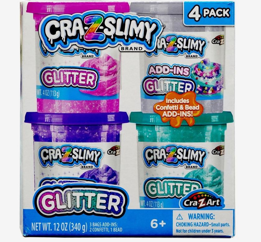 Cra - Z - Slimy Glitter 4pk CA - 60021 - Colorland Toys
